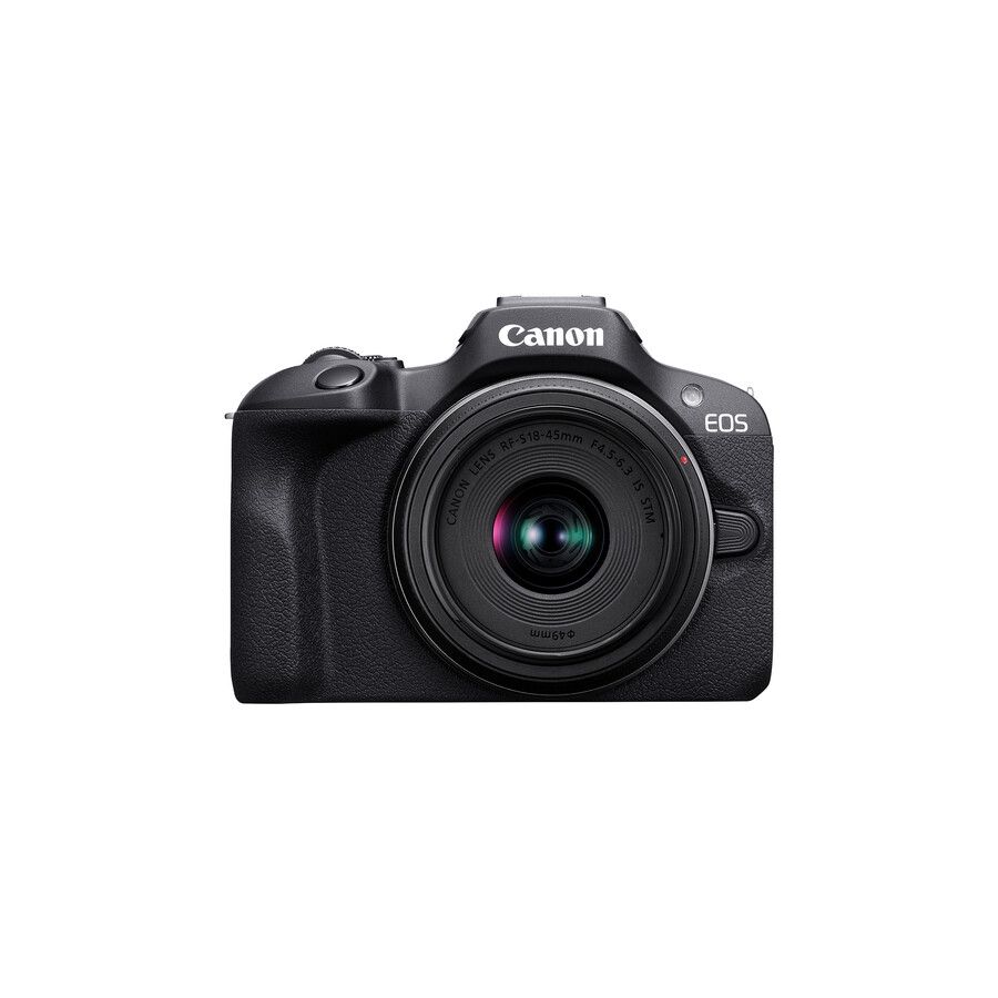 Câmera mirrorless Canon EOS R100 com lente RF-S 18-45mm IS STM