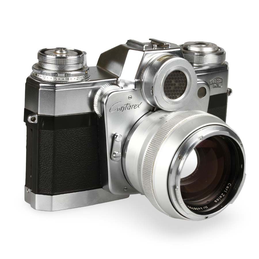 Câmera analógica 35mm Zeiss ikon Contarex I (Bullseye) com lente Planar 55mm f1.4 - USADO