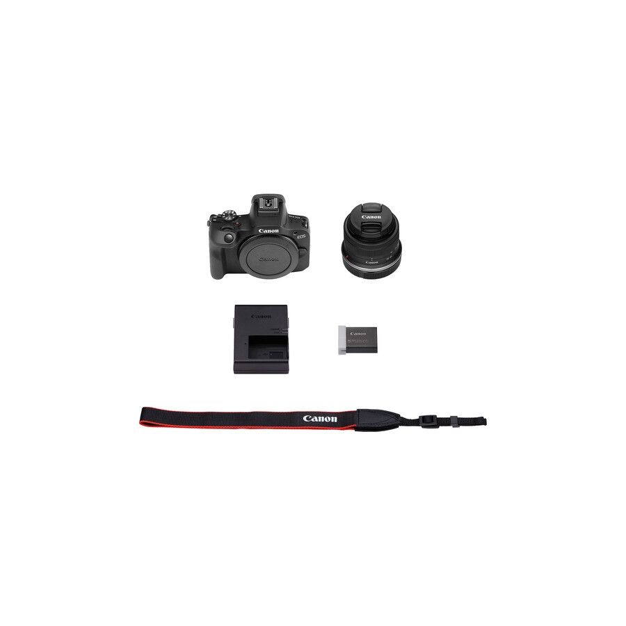 Câmera mirrorless Canon EOS R100 com lente RF-S 18-45mm IS STM
