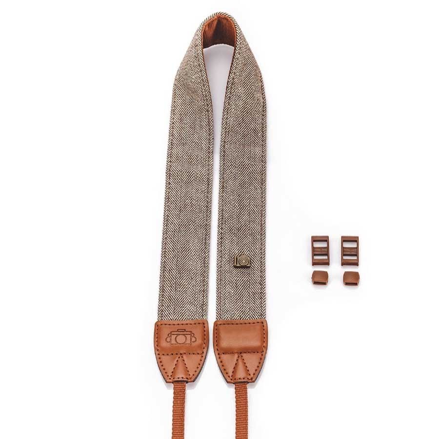 Alça de pescoço em algodão para câmeras DSLR (MARROM)