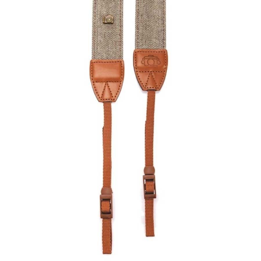 Alça de pescoço em algodão para câmeras DSLR (MARROM)