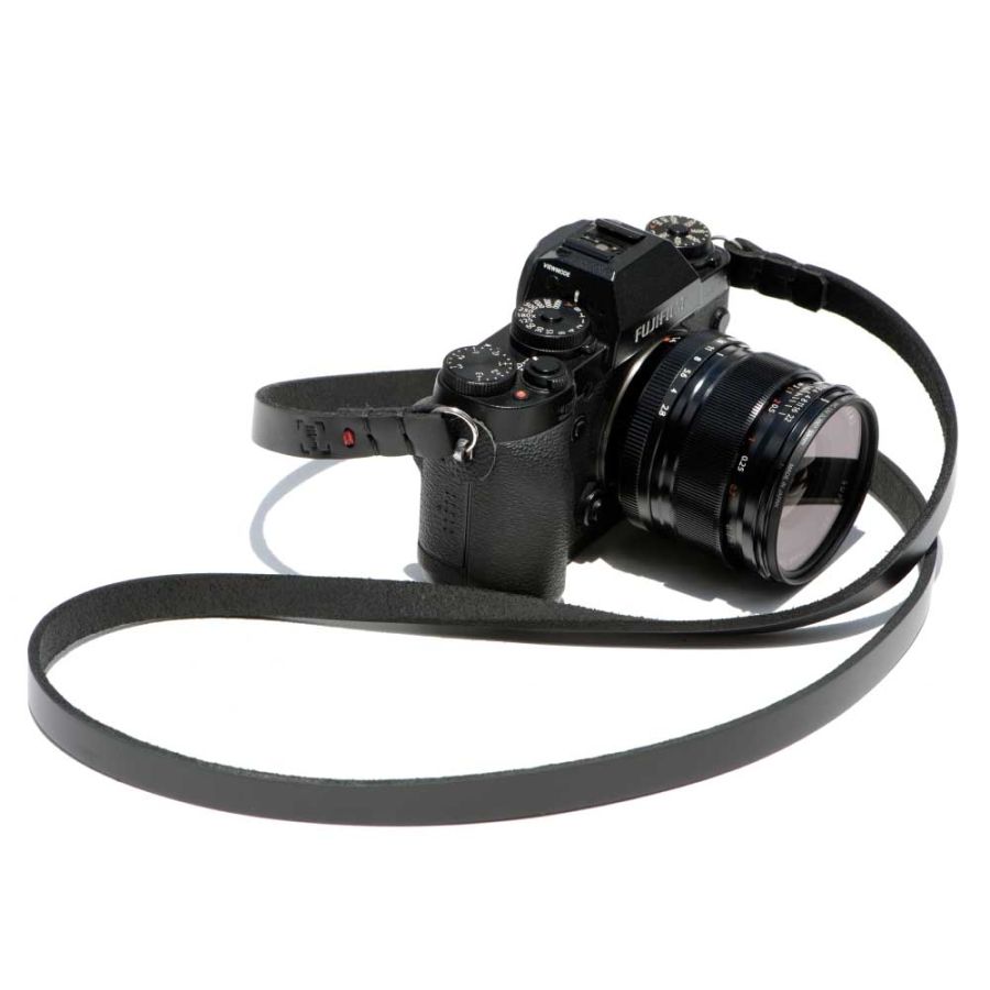 Alça de pescoço luxLLi PSC-01 em couro legítimo para câmera fotográfica (preto)