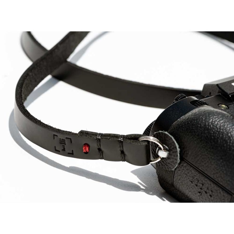 Alça de pescoço luxLLi PSC-01 em couro legítimo para câmera fotográfica (preto)