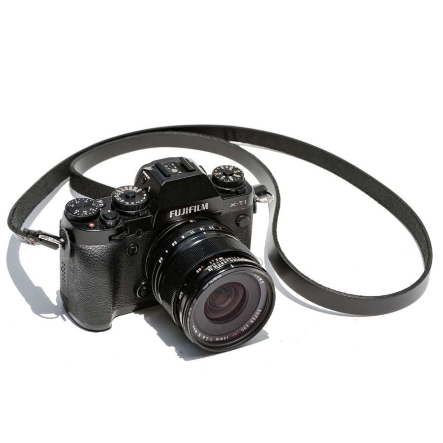 Alça de pescoço luxLLi PSC-01 em couro legítimo para câmera fotográfica (preto)