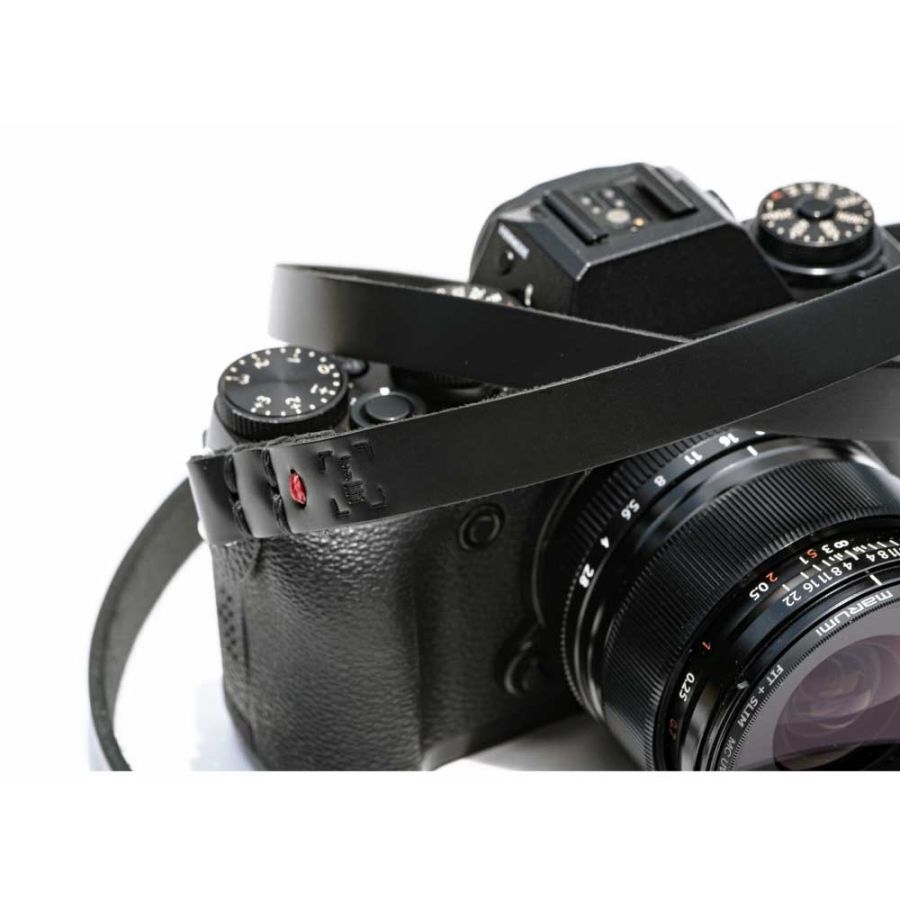 Alça de pescoço luxLLi PSC-01 em couro legítimo para câmera fotográfica (preto)