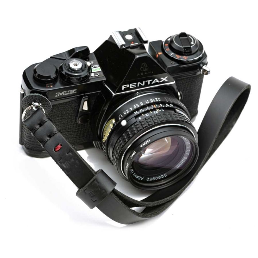 Alça de pulso luxLLi PLS-01 em couro legítimo para câmera fotográfica (preto)