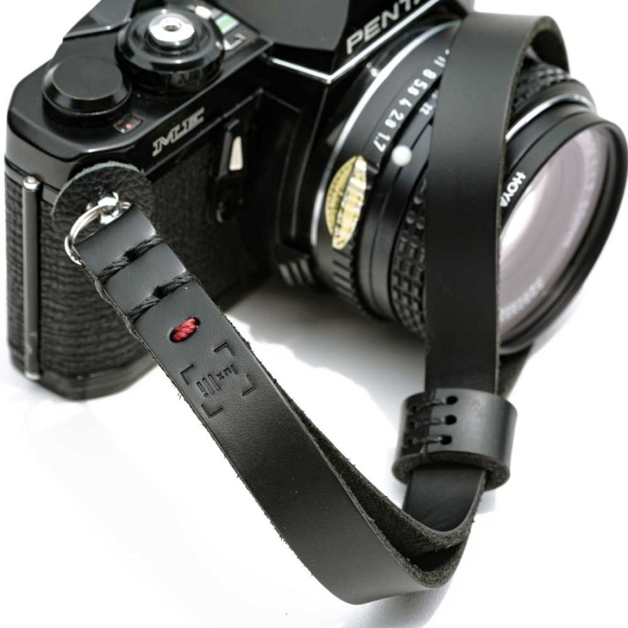 Alça de pulso luxLLi PLS-01 em couro legítimo para câmera fotográfica (preto)