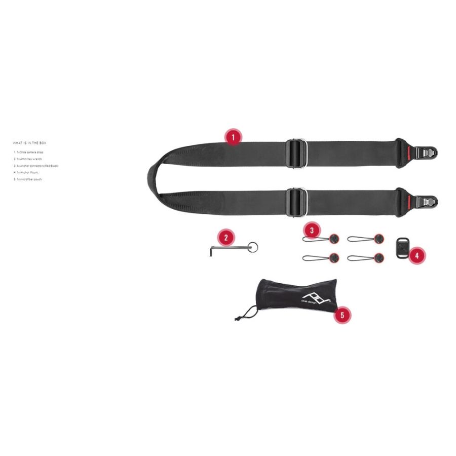 Alça de pescoço Peak Design Slide SL-BK-3 com sistema de liberação rápida (PRETO)