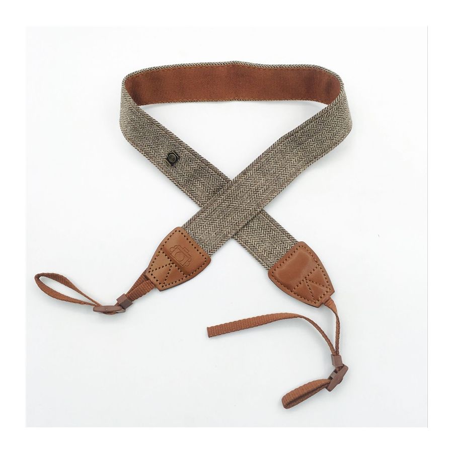 Alça de pescoço em algodão para câmeras DSLR (MARROM)