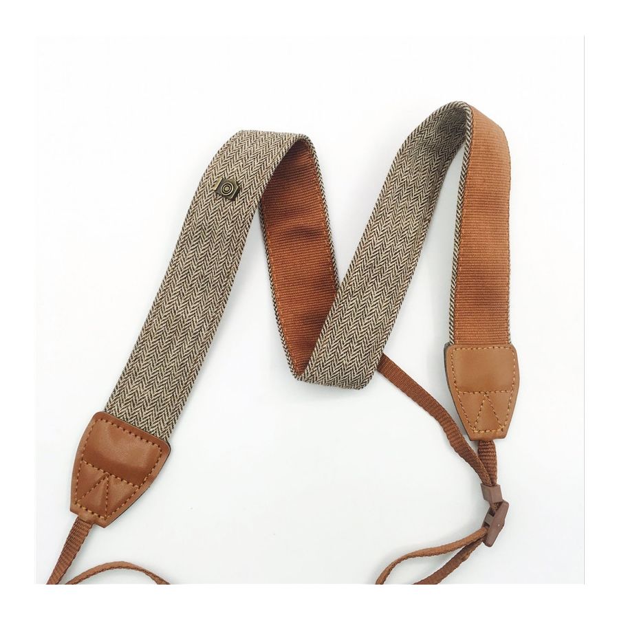 Alça de pescoço em algodão para câmeras DSLR (MARROM)
