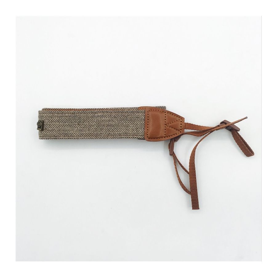 Alça de pescoço em algodão para câmeras DSLR (MARROM)