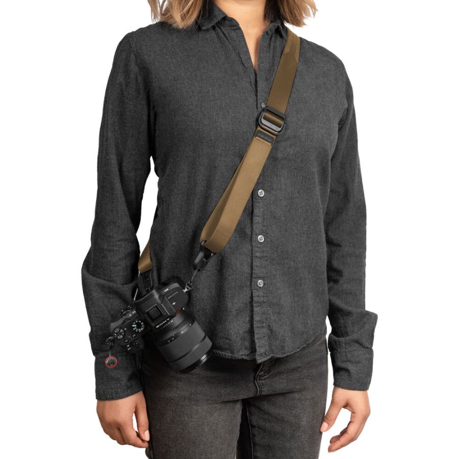 Alça de pescoço Peak Design Slide Lite SLL-CY-3 com sistema de liberação rápida (MARROM)