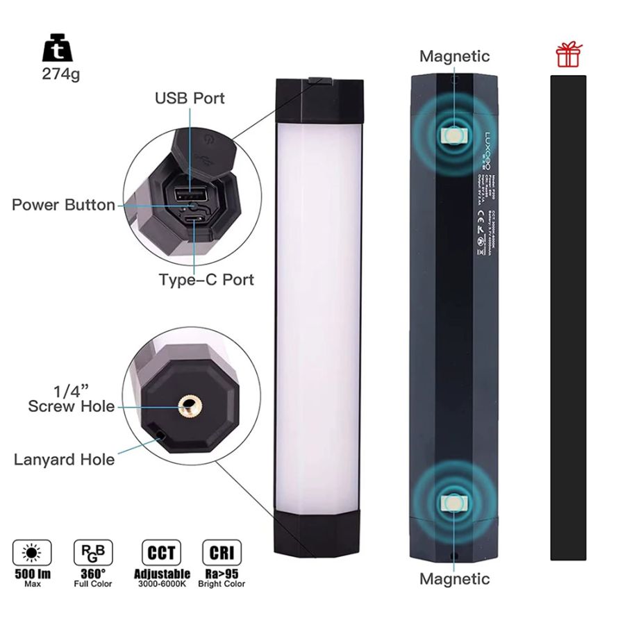 Bastão de LED multicolor RGB LUXCEO P200