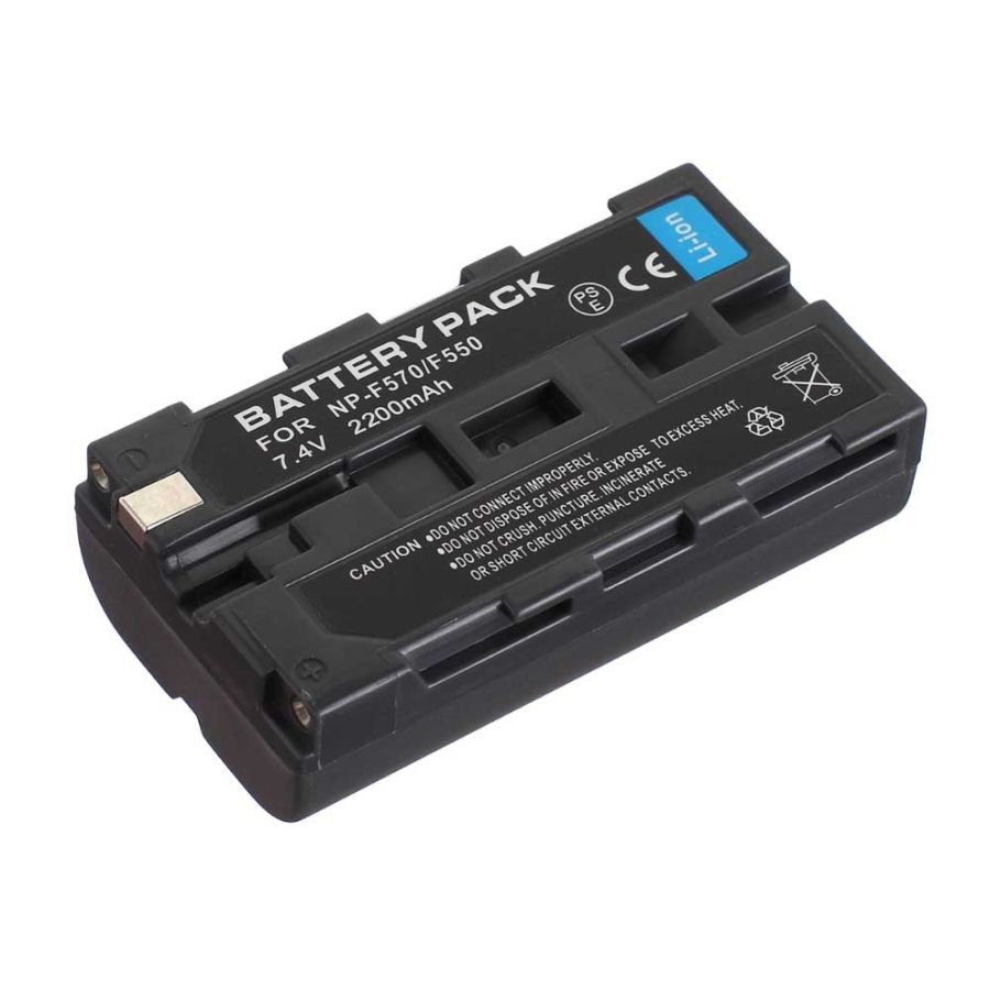 Bateria recarregável Greika NP-F570/F550 2200mAh para iluminadores de LED