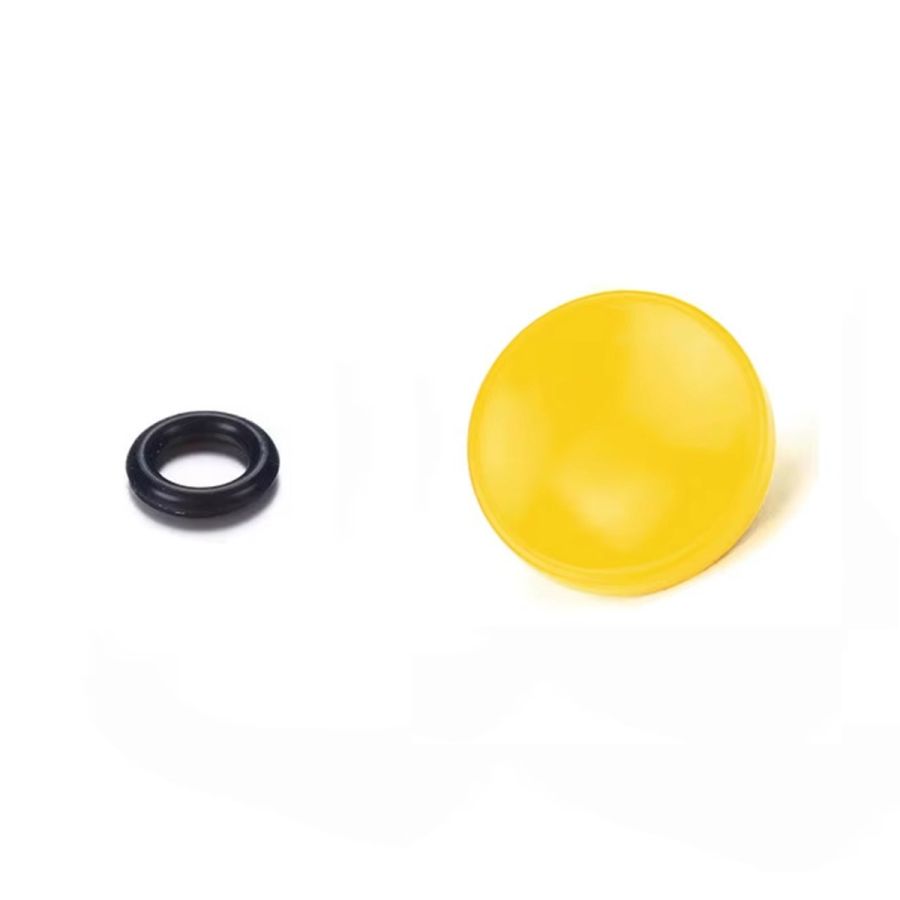 Botão côncavo para disparador de câmera (com borracha de fixação) - AMARELO
