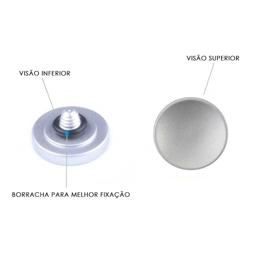 Botão côncavo para disparador de câmera (com borracha de fixação) - AMARELO