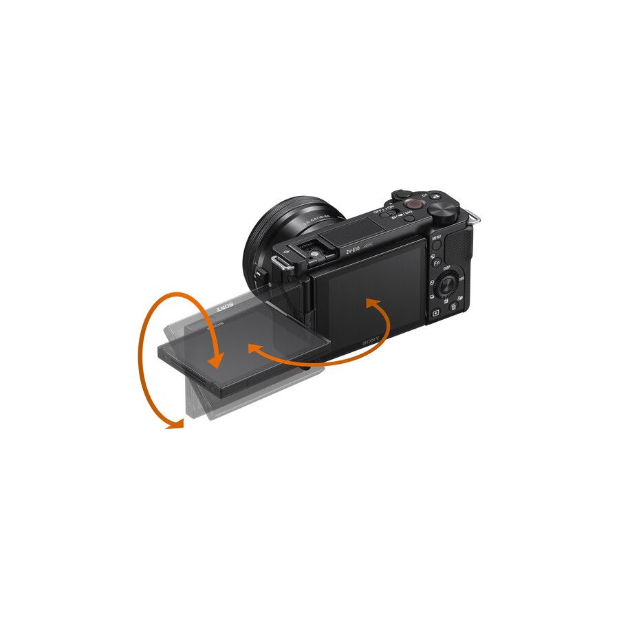 Câmera mirrorless Sony ZV-E10 com lente PZ E 16-50mm OSS