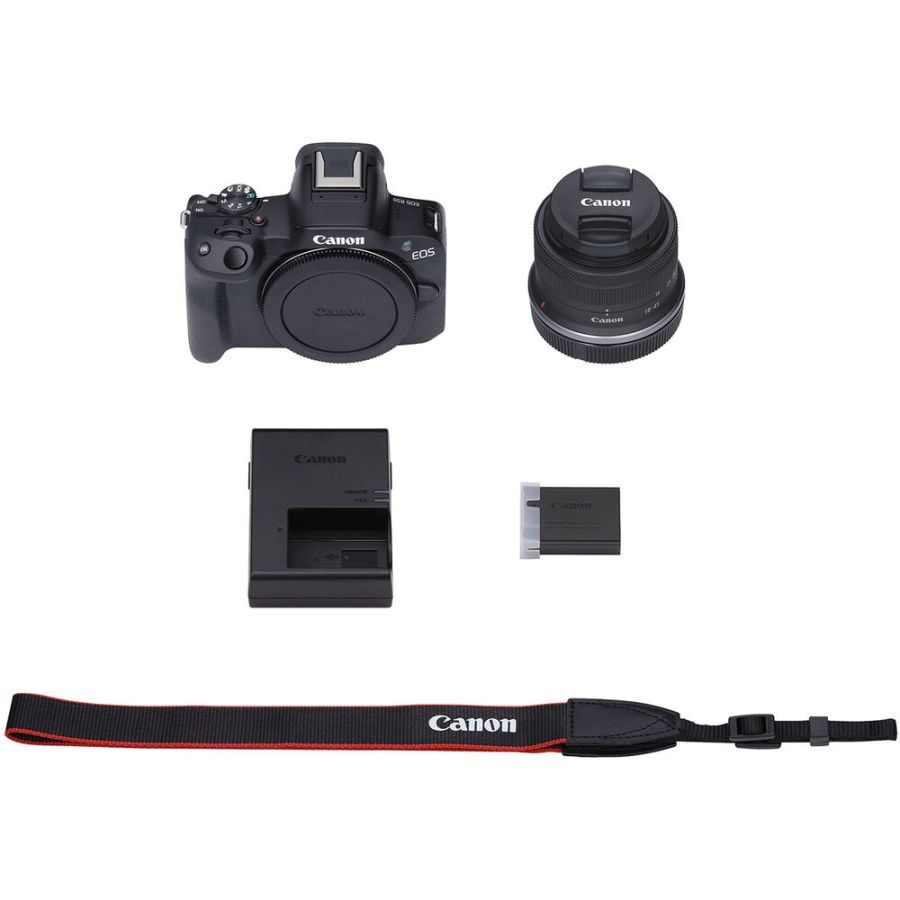 Câmera mirrorless Canon EOS R50 com RF-S 18-45mm IS STM