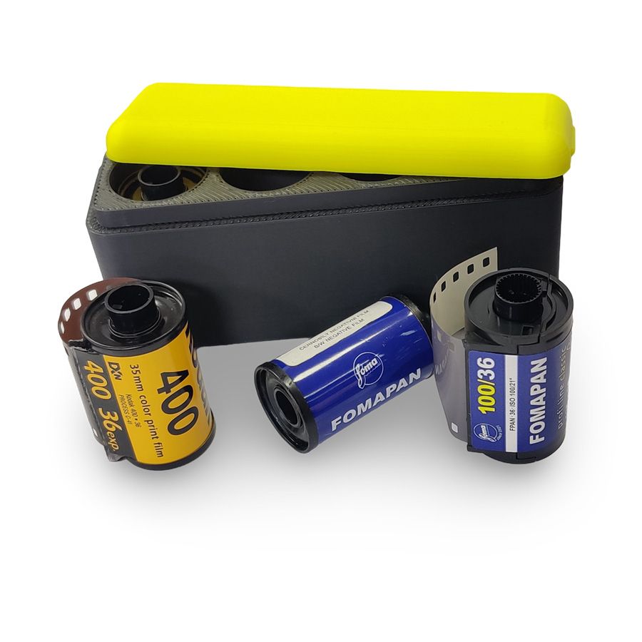 Estojo de plástico TD-35A para 4 rolos de filme 35mm