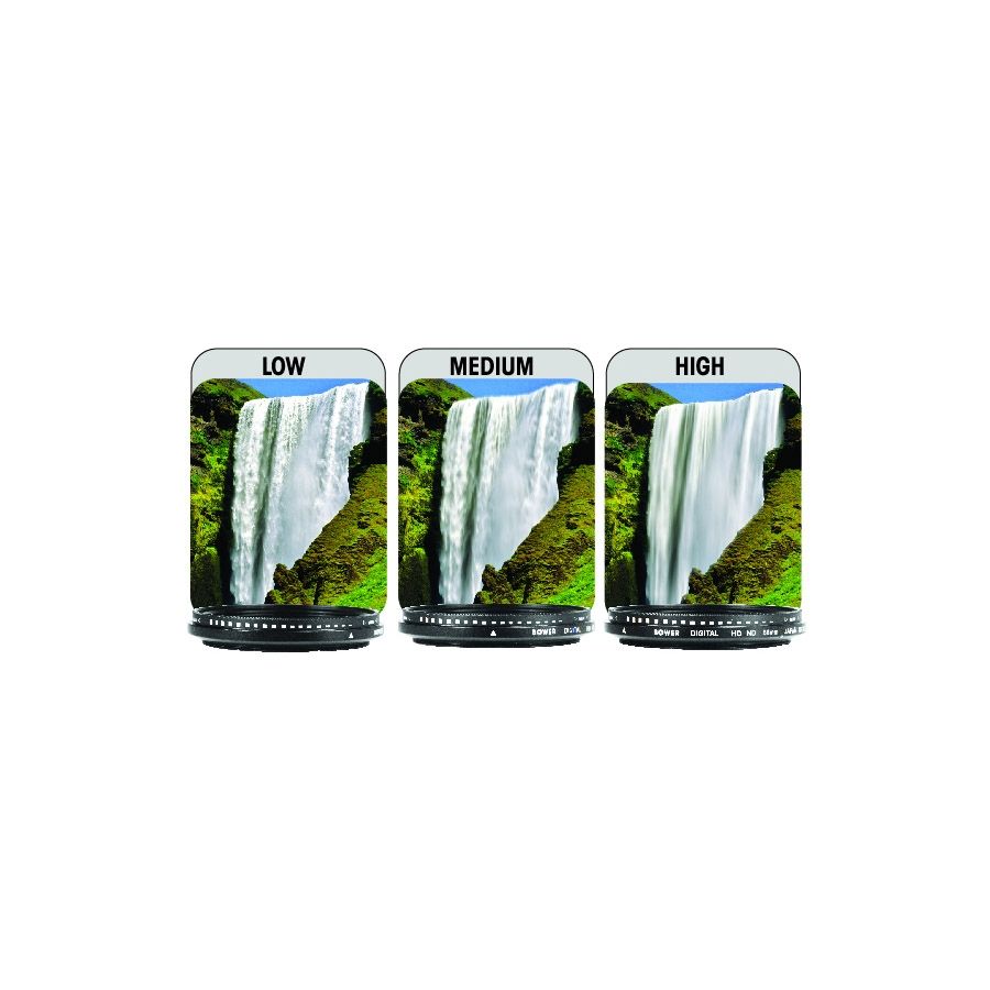 Filtro ND Variável Bower dHD 62mm (ND4 a ND256)