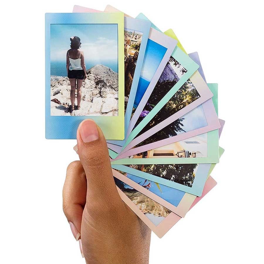 Filme instantâneo Fujifilm instax mini Macaron com bordas coloridas em tons pastéis (10 fotos)