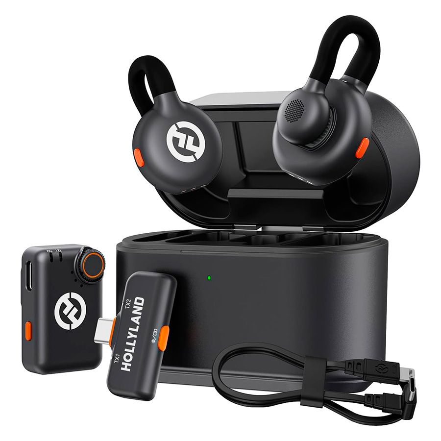 Microfone de lapela sem fio Hollyland Lark M2s Duo Combo (duplo)
