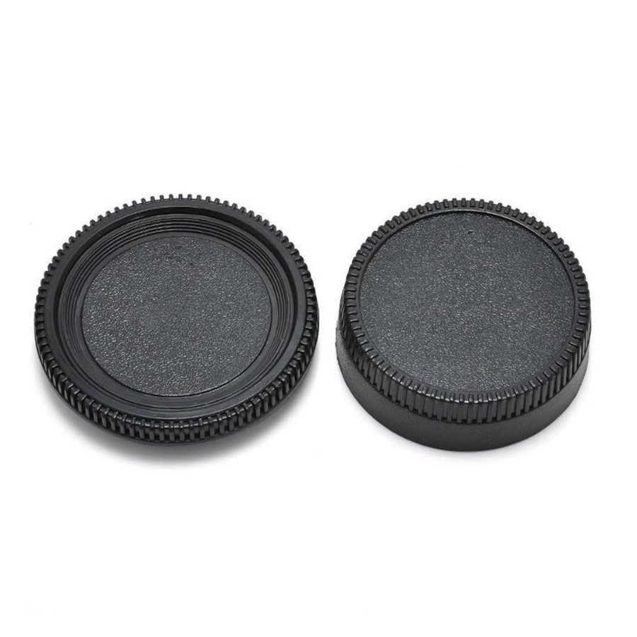 Kit com tampas de proteção (traseira da lente + corpo da câmera) para sistema Nikon F (sem logo)