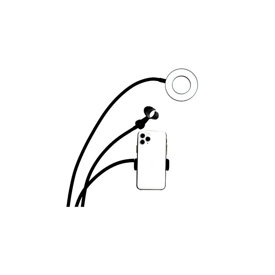 Iluminador de LED Circular Greika AL-06II Ring Light para live com suporte para microfone e para smartphone