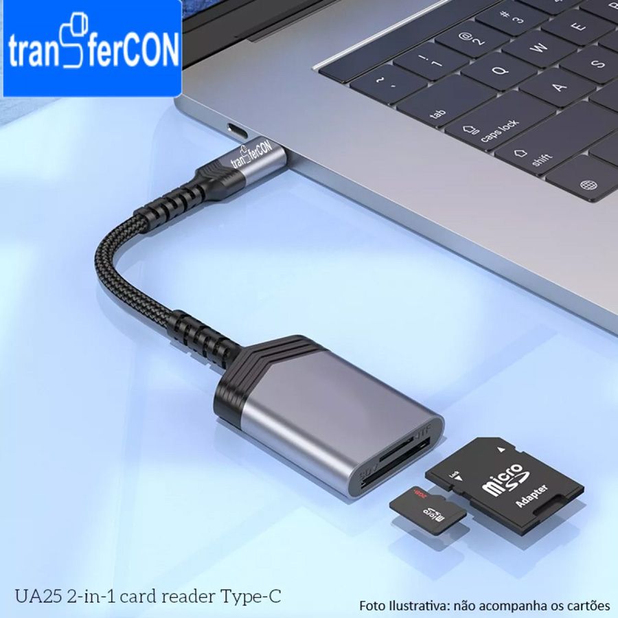 Leitor de cartão SD e microSD TransferCon FL-109 (USB-C)