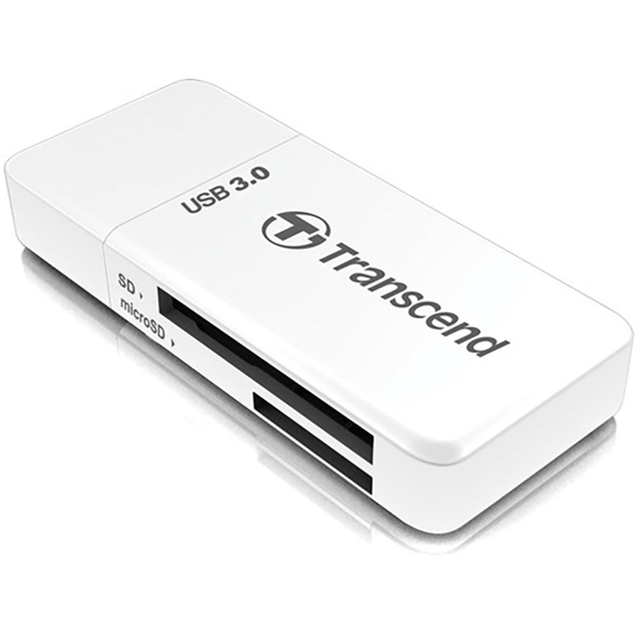 Leitor de cartão de memória SD e microSD Transcend RDF5W USB 3.0 (Branco)