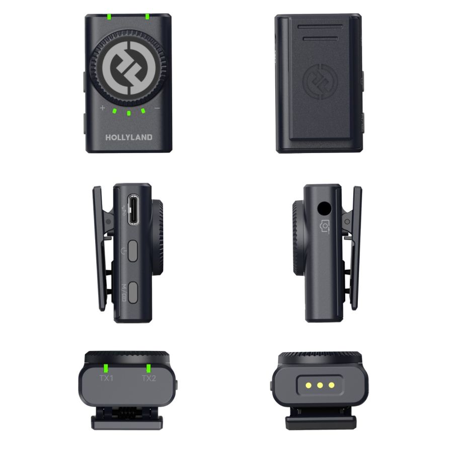 Microfone de lapela sem fio Hollyland Lark M2 Duo Combo (duplo)