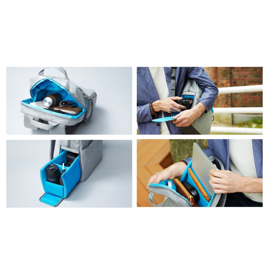 Mochila Easy EC-8884 para equipamento fotográfico (Cinza)