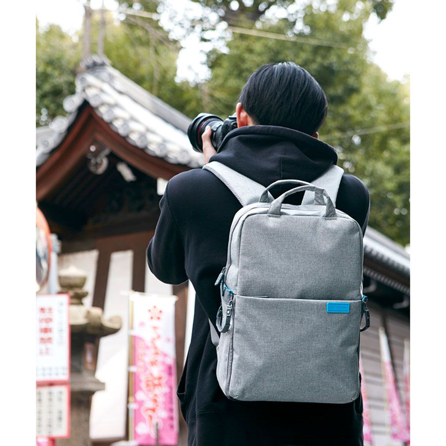 Mochila Easy EC-8884 para equipamento fotográfico (Cinza)