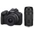 Câmera Canon EOS R50 com RF-S 18-45mm IS STM + RF 75-300mm