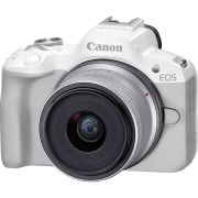 Câmera mirrorless Canon EOS R50 com RF-S 18-45mm IS STM (BRANCO)