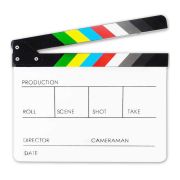 Claquete profissional Greika B/C branca com barra colorida