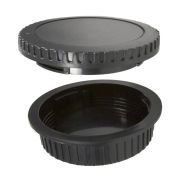 Kit com tampas de proteção (traseira da lente + corpo da câmera) para sistema Canon EF / EF-S (sem logo)