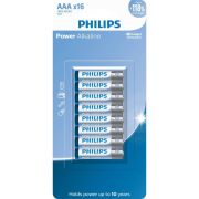 Pilha alcalina Philips AAA LR03P16B/59 cartela com 16 unidades