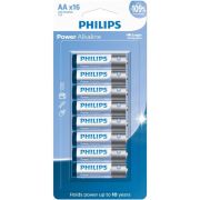 Pilha alcalina Philips AA LR6P16B/59 cartela com 16 unidades
