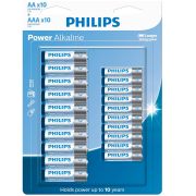 Pilha alcalina Philips AA e AAA LR036P20BP/59 - cartela com 20 unidades