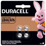 Pilha alcalina Duracell LR44 1.5V cartela com 4 unidades