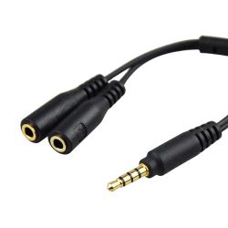 Cabo splitter adaptador de áudio JJC SPY1 (TRRS para TRS + fone)