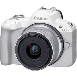 Câmera mirrorless Canon EOS R50 com RF-S 18-45mm IS STM (BRANCO)
