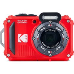 Câmera compacta Kodak PIXPRO WPZ2 à prova d'água (VERMELHO) - kit com 2 baterias e cartão de 16GB