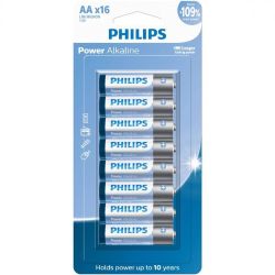 Pilha alcalina Philips AA LR6P16B/59 cartela com 16 unidades