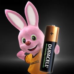 Pilha recarregável Duracell AA 2500mAh cartela com 4 unidades