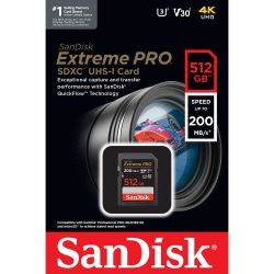 Cartão SDXC SanDisk Extreme PRO UHS-I 512GB - 200MB/s (V30)